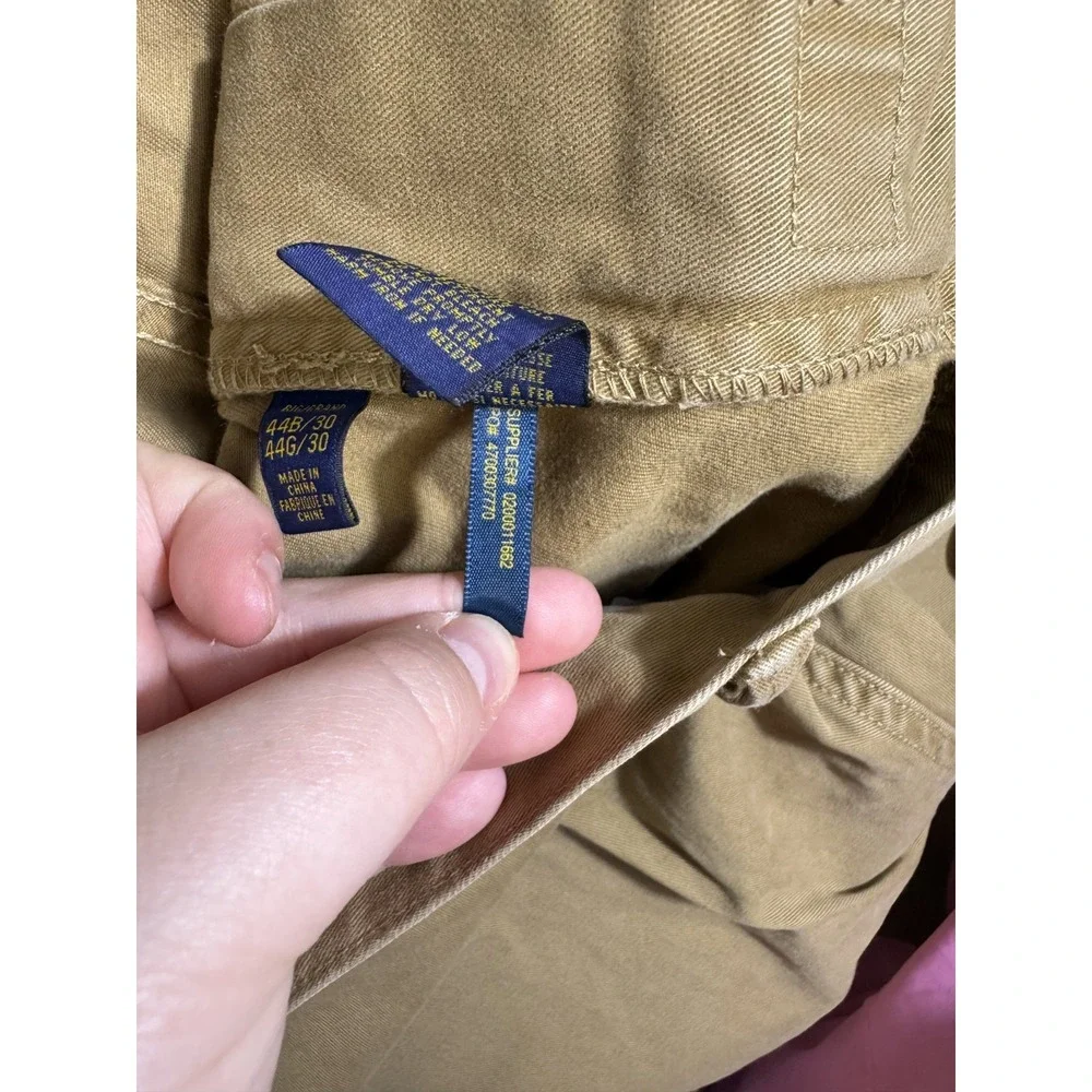 Polo Ralph Lauren Chino Pants 44B 44x30 Khaki Straight Leg Stretch Beige Tan